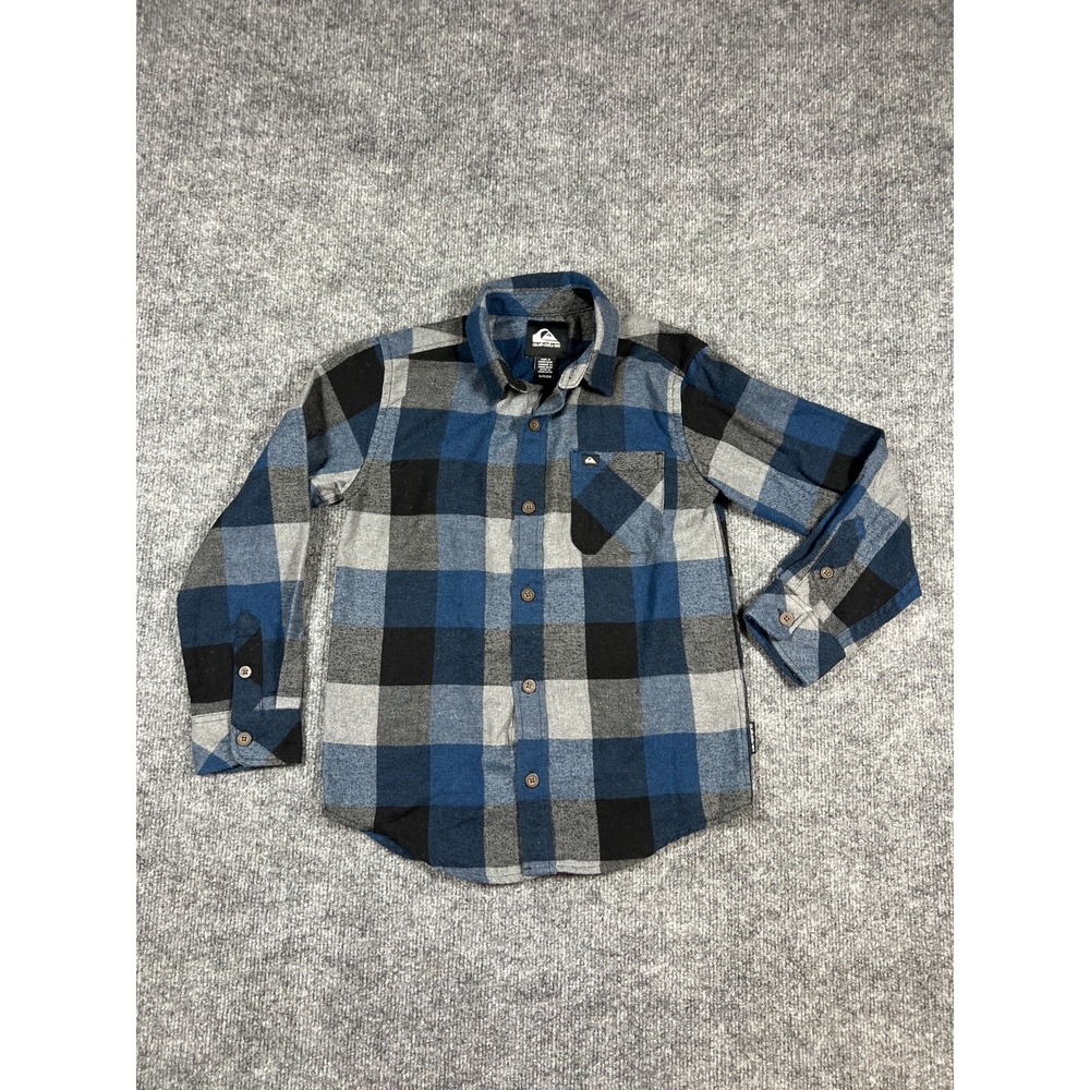 Quiksilver Motherfly Classic Shirt Boys S Multicolor Plaid Cotton Regular Fit